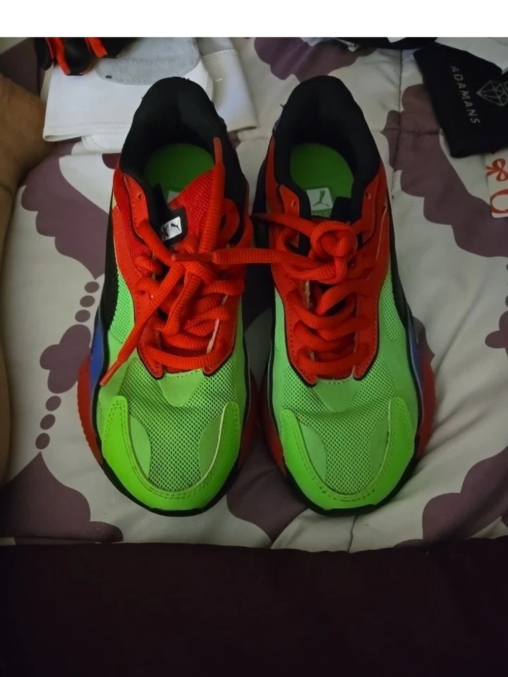 PUMA RS-X3 Tailored US Youth Size 4 Green Red/Blue/Black Running Sneakers B18